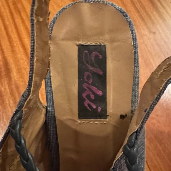 2000s Stylish Denim Wedge Sandals - Picture 3 of 4